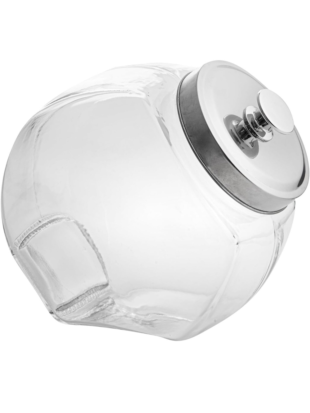 Glass Pantry Jar with Silver Lid - Clear